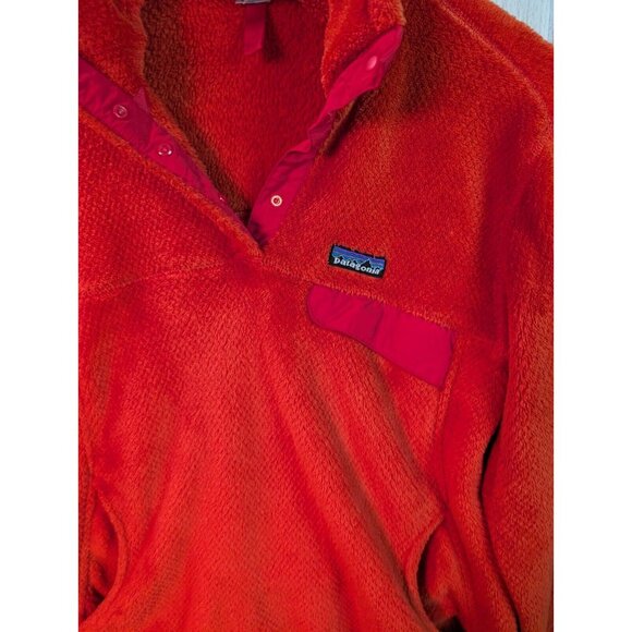 Patagonia Sweater Womens Re-Tool Snap- T Fleece Pullover Red Flaw - Picture 2 of 8